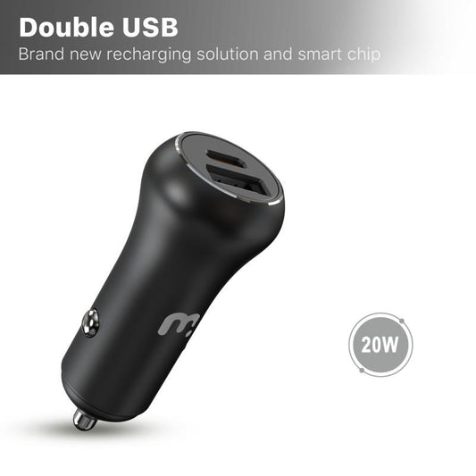 2 - in - 1 Dual Port Fast Charging Car Charger with 6ft USB - C Cable - MyBat Pro