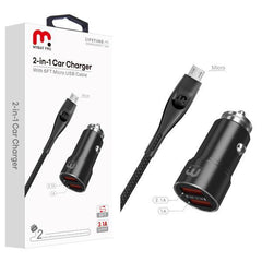 2 - in - 1 Car Charger with 6FT Micro USB Cable - MyBat Pro