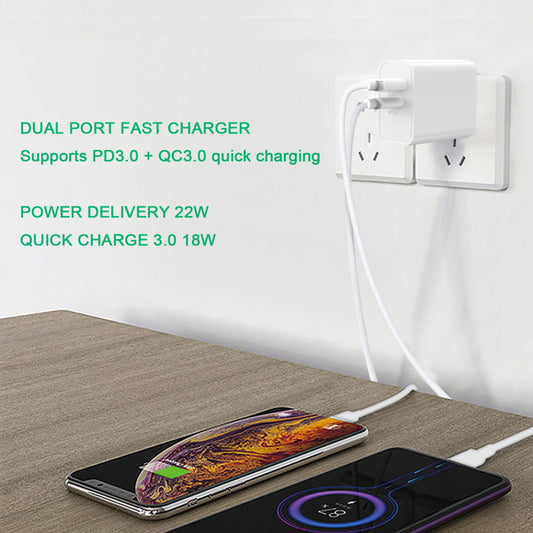 22W Dual - Port Power Delivery Wall Charger - MyBat Pro