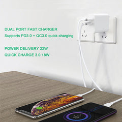 22W Dual - Port Power Delivery Wall Charger - MyBat Pro