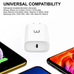 2 - In - 1 Fast Charging USB - C Wall Charger with 4FT Lightning Cable