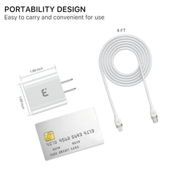 2 - In - 1 Fast Charging USB - C Wall Charger with 4FT Lightning Cable