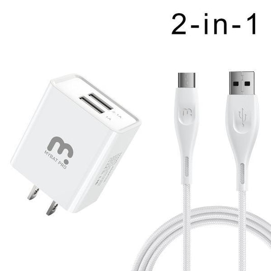 2 - in - 1 Travel Charger with 6FT Micro USB Cable - MyBat Pro