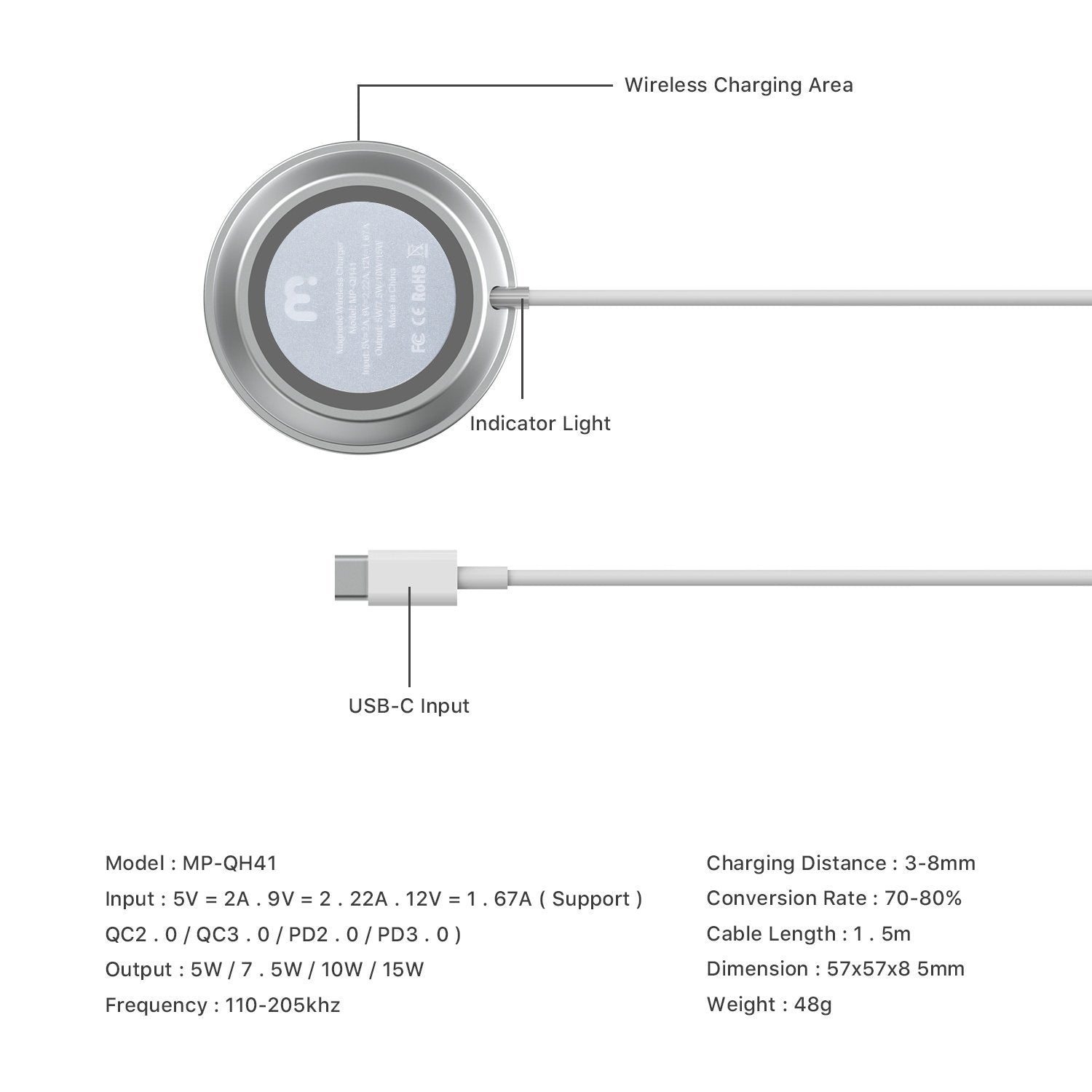 Magnetic Wireless Charger - MyBat Pro