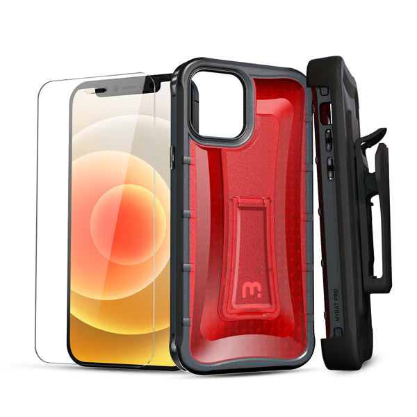 Zizo Apple iPhone 8 - Bolt Heavy-Duty Rugged Case - Holster and Screen Combo - Red/Black