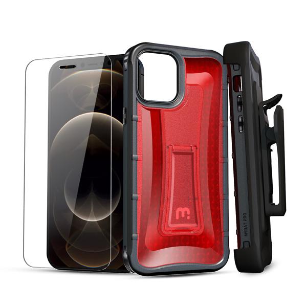 Zizo Apple iPhone 8 - Bolt Heavy-Duty Rugged Case - Holster and Screen Combo - Red/Black