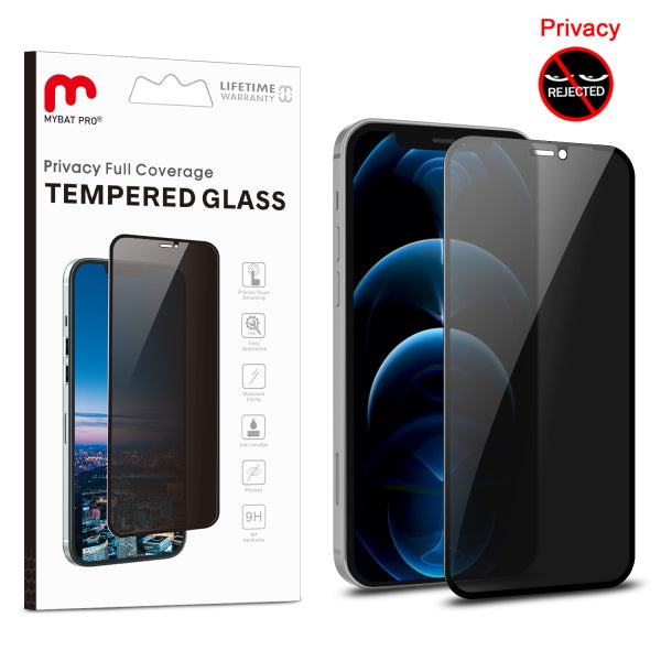 Full Coverage Privacy Tempered Glass Screen Protector - MyBat Pro