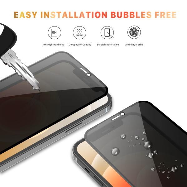 Full Coverage Privacy Tempered Glass Screen Protector - MyBat Pro