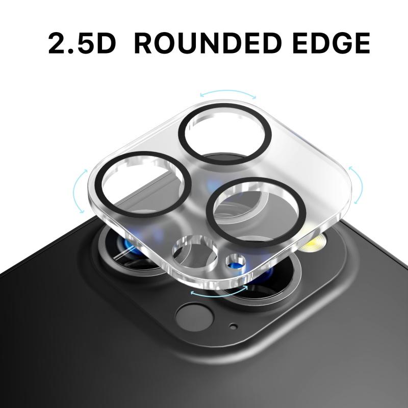 The camera lens tempered glass screen protector has 2.5D rounded edges