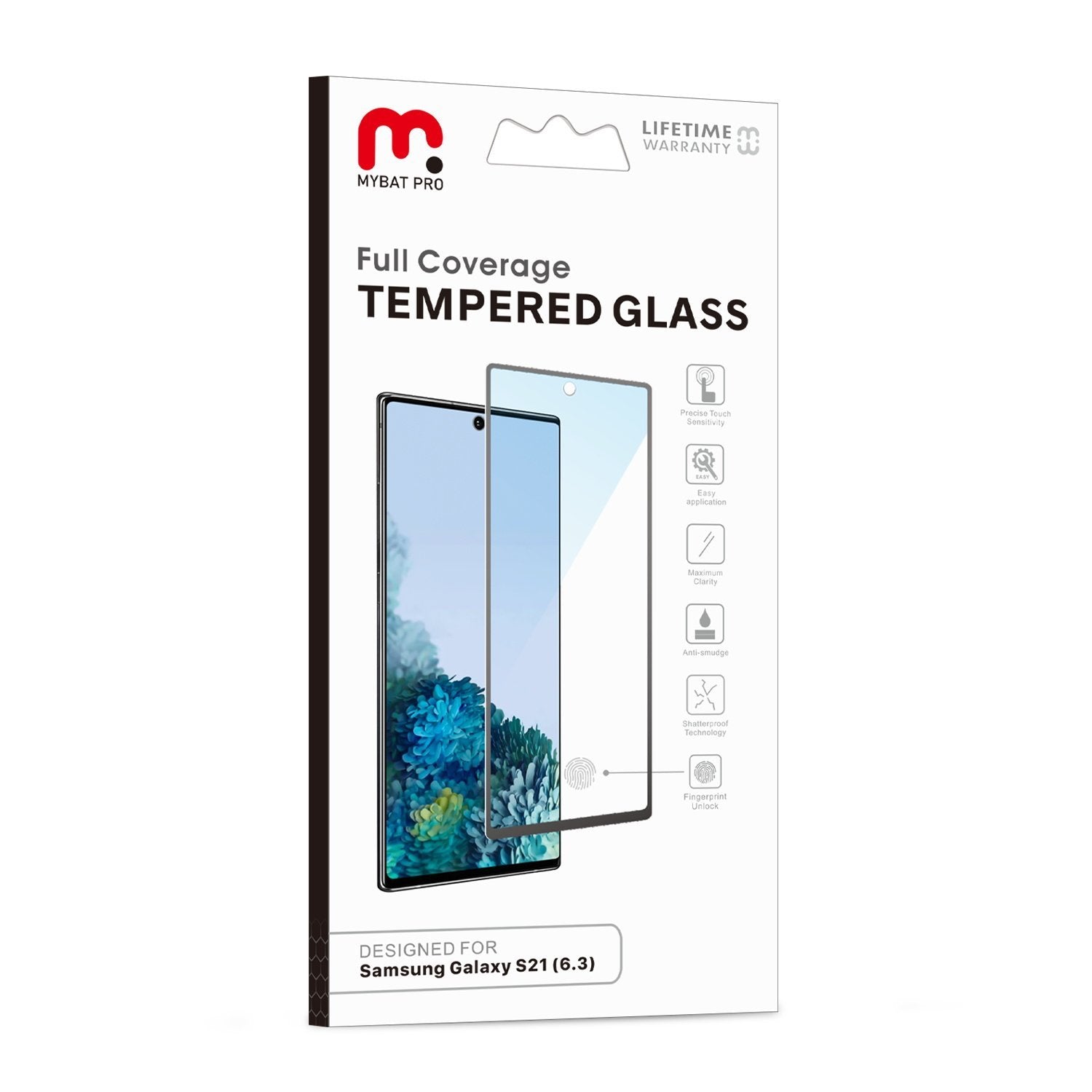 Full Coverage Tempered Glass Screen Protector - MyBat Pro