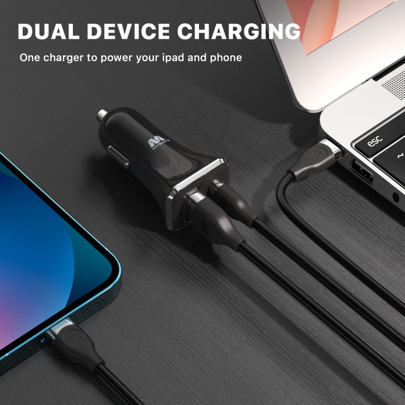 2 - Port Fast Charging Power Delivery Quick Car Charger (36W) - MyBat Pro